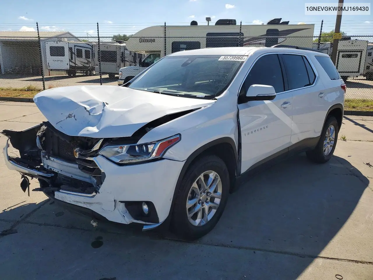 2021 Chevrolet Traverse Lt VIN: 1GNEVGKW0MJ169430 Lot: 55739966