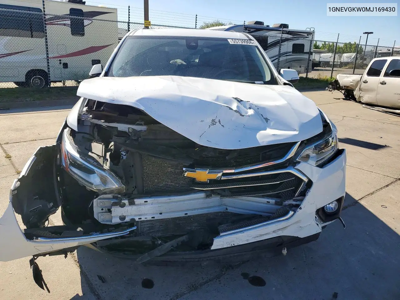 2021 Chevrolet Traverse Lt VIN: 1GNEVGKW0MJ169430 Lot: 55739966