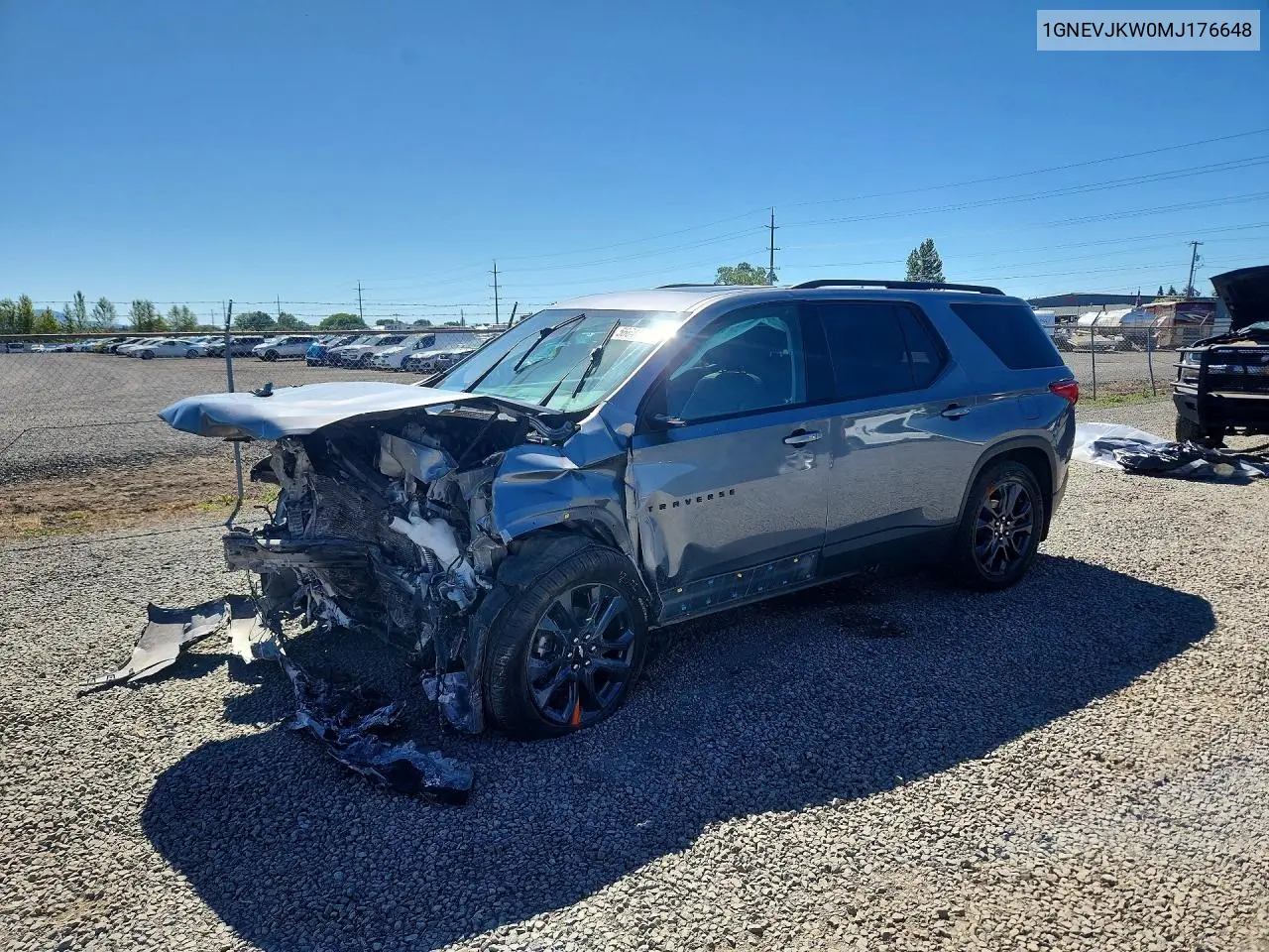 2021 Chevrolet Traverse Rs VIN: 1GNEVJKW0MJ176648 Lot: 56647186