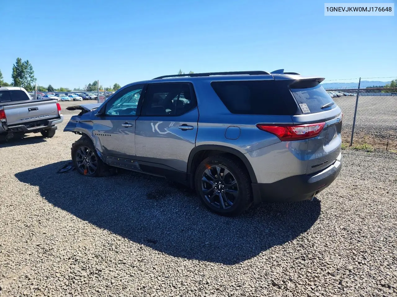 2021 Chevrolet Traverse Rs VIN: 1GNEVJKW0MJ176648 Lot: 56647186