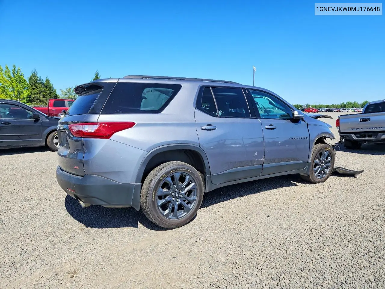 2021 Chevrolet Traverse Rs VIN: 1GNEVJKW0MJ176648 Lot: 56647186