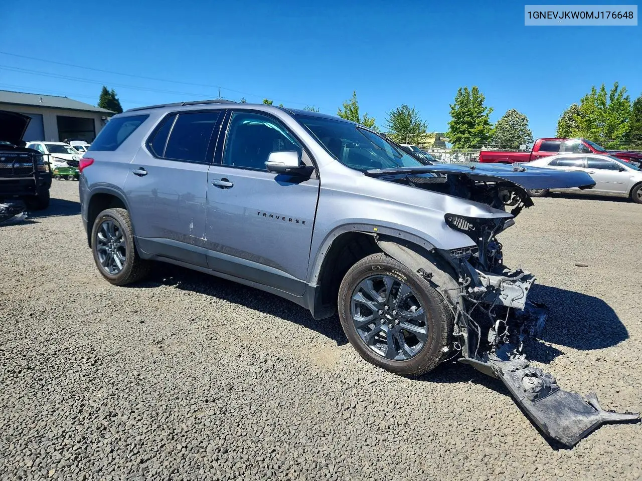 2021 Chevrolet Traverse Rs VIN: 1GNEVJKW0MJ176648 Lot: 56647186