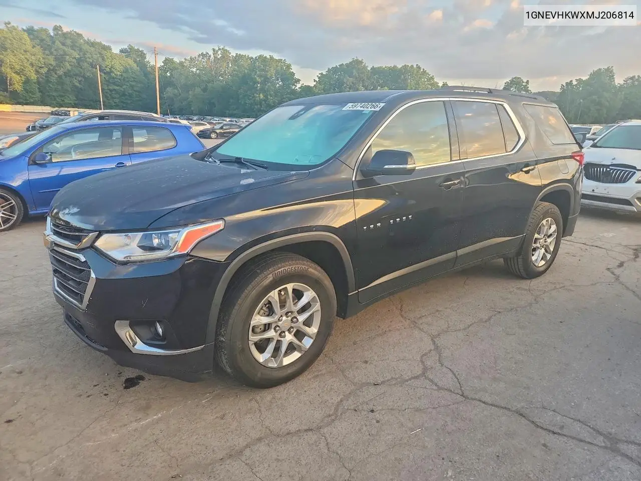 2021 Chevrolet Traverse Lt VIN: 1GNEVHKWXMJ206814 Lot: 59740266