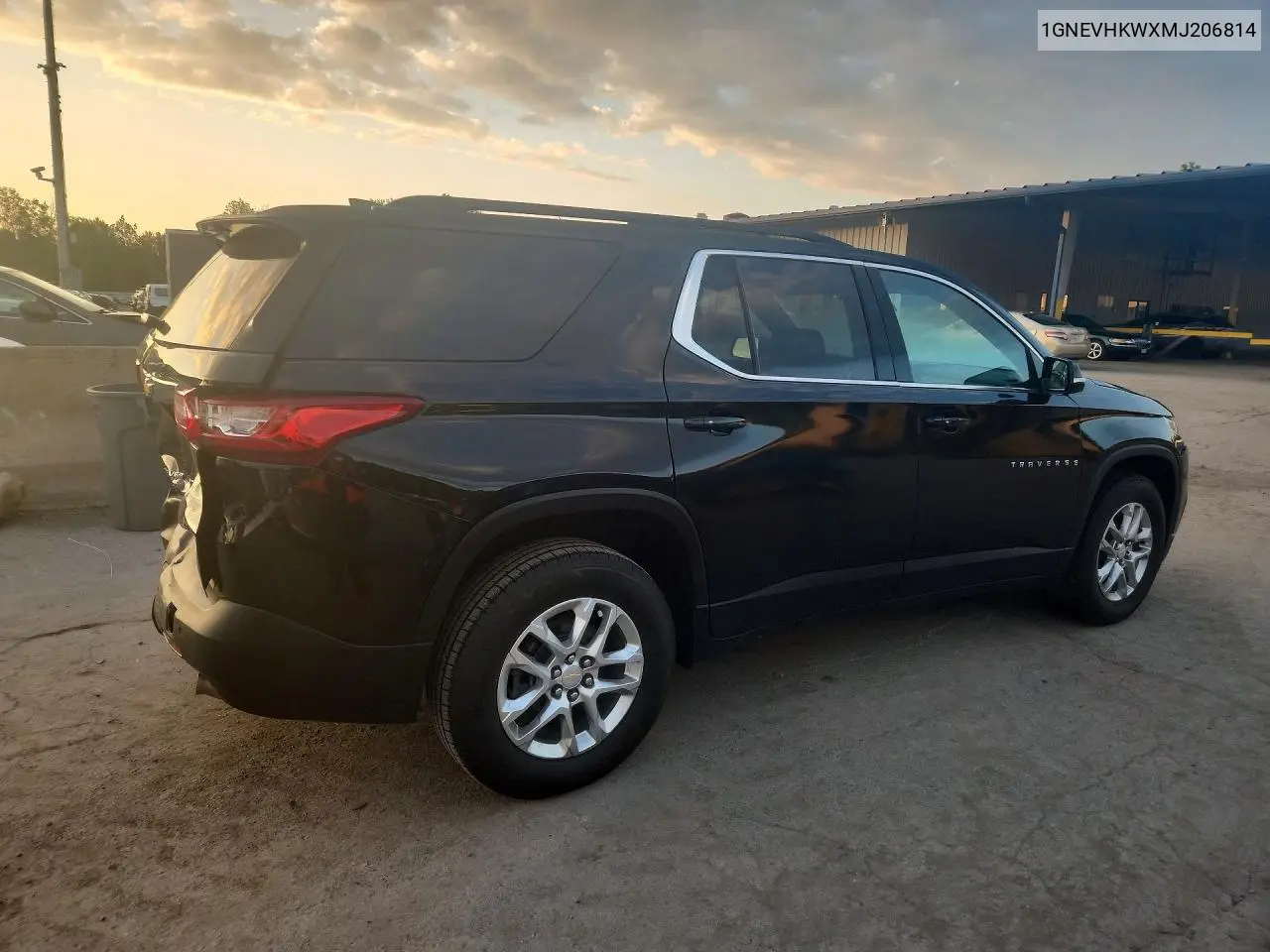 2021 Chevrolet Traverse Lt VIN: 1GNEVHKWXMJ206814 Lot: 59740266