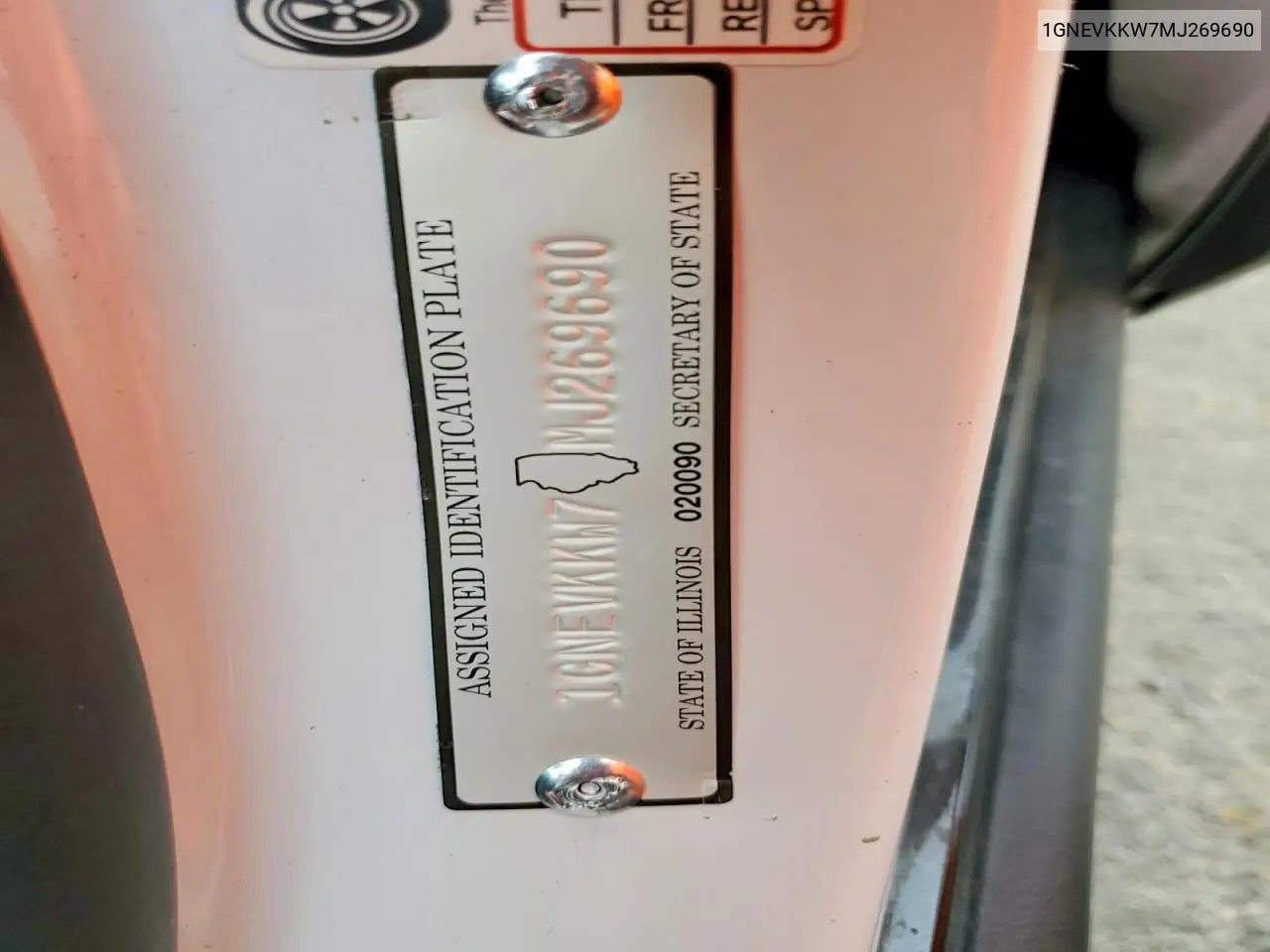 2021 Chevrolet Traverse Premier VIN: 1GNEVKKW7MJ269690 Lot: 59894946