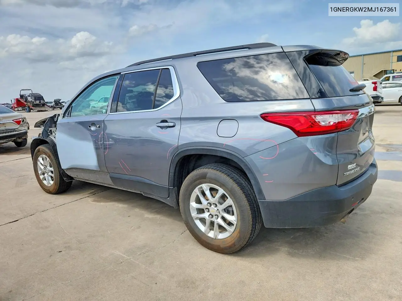 2021 Chevrolet Traverse Lt VIN: 1GNERGKW2MJ167361 Lot: 60820676