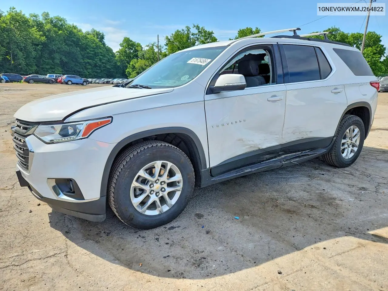 2021 Chevrolet Traverse Lt VIN: 1GNEVGKWXMJ264822 Lot: 61675486