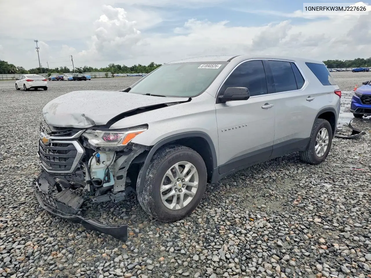 2021 Chevrolet Traverse Ls VIN: 1GNERFKW3MJ227626 Lot: 61890526