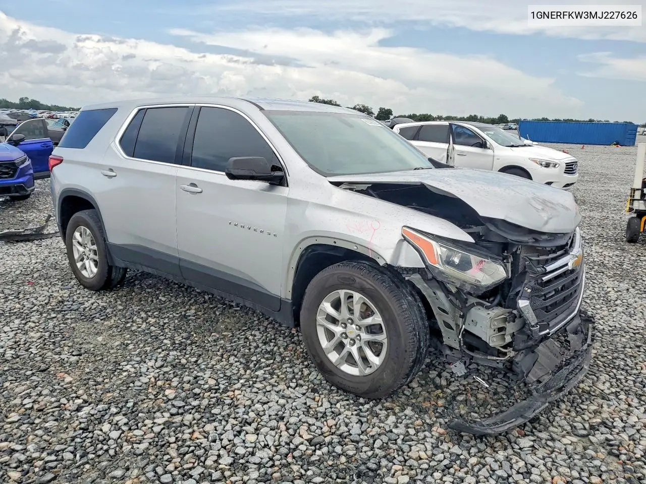 2021 Chevrolet Traverse Ls VIN: 1GNERFKW3MJ227626 Lot: 61890526