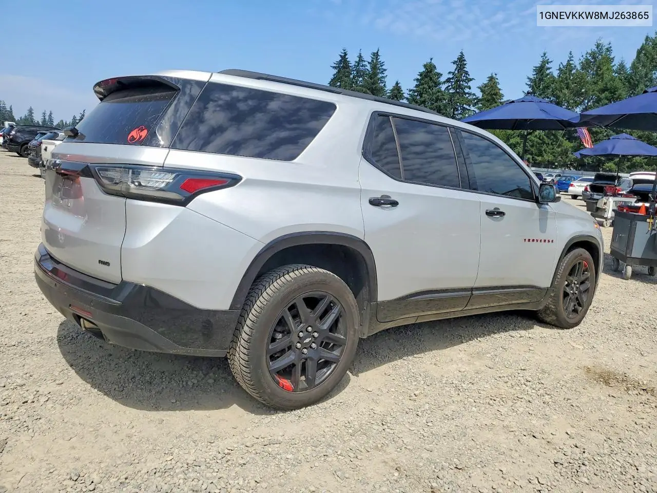 2021 Chevrolet Traverse Premier VIN: 1GNEVKKW8MJ263865 Lot: 61973166