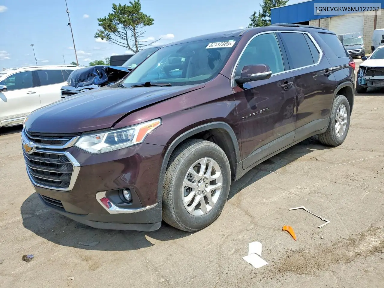 1GNEVGKW6MJ127232 2021 Chevrolet Traverse Lt