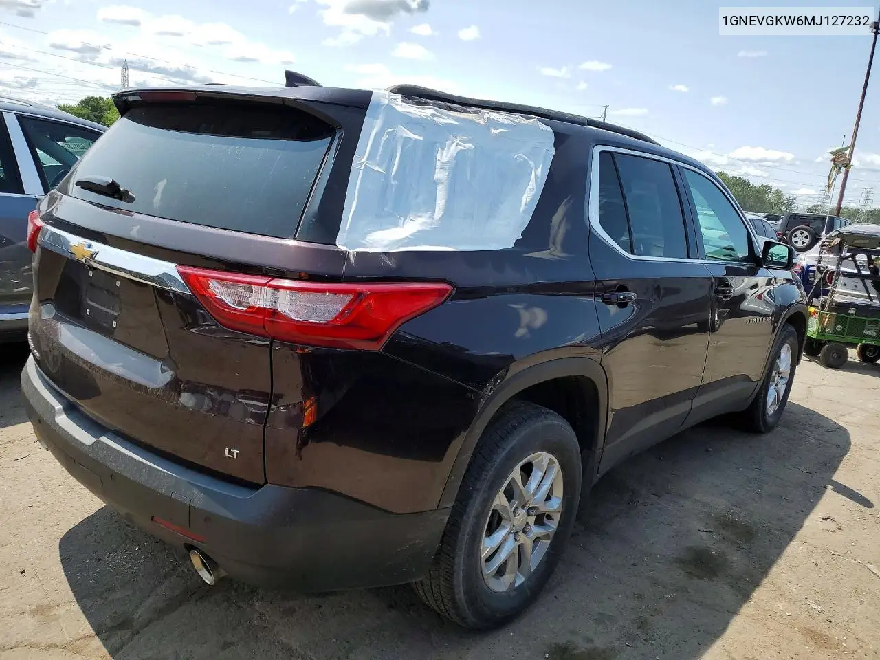 1GNEVGKW6MJ127232 2021 Chevrolet Traverse Lt