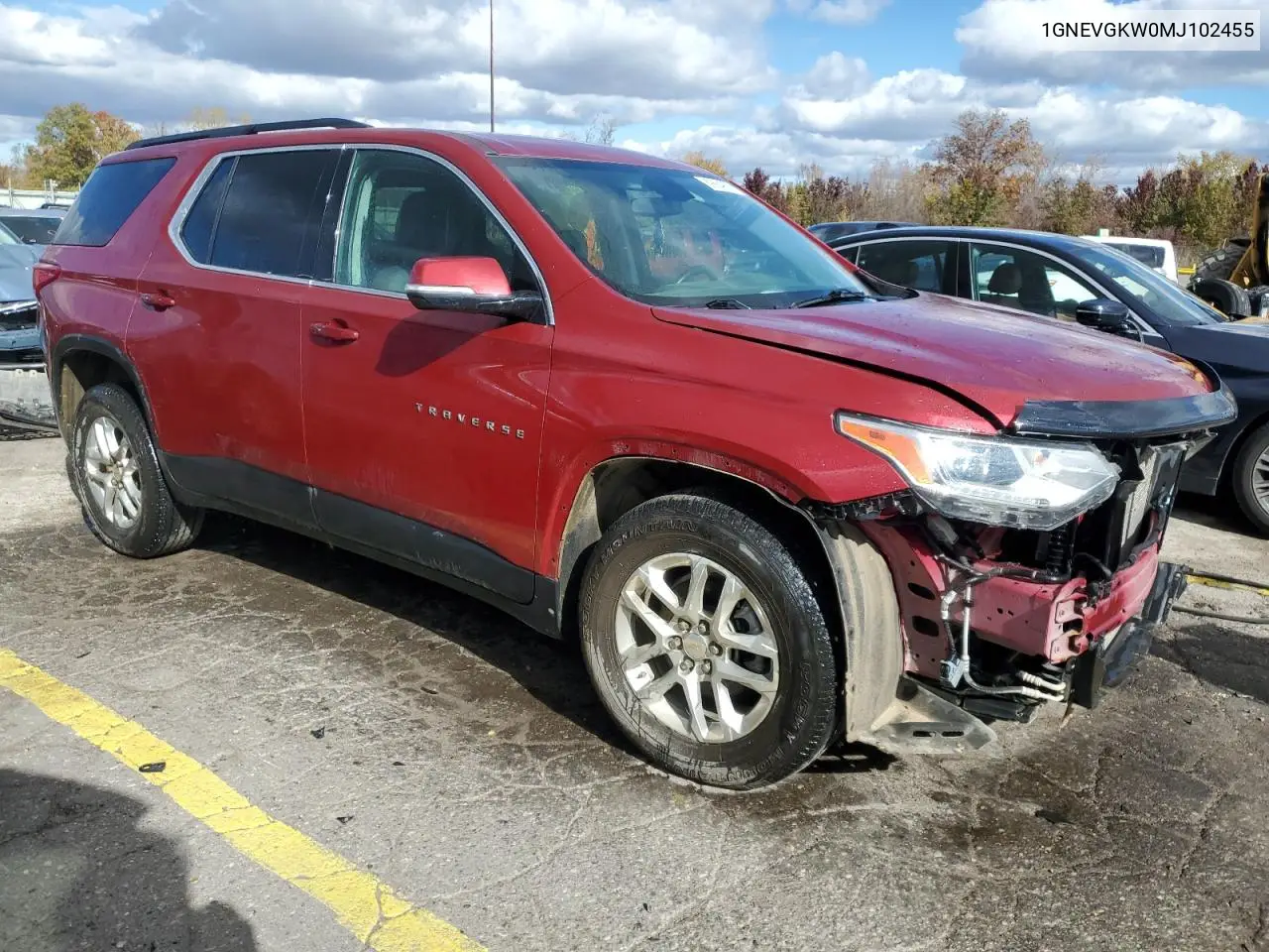 1GNEVGKW0MJ102455 2021 Chevrolet Traverse Lt