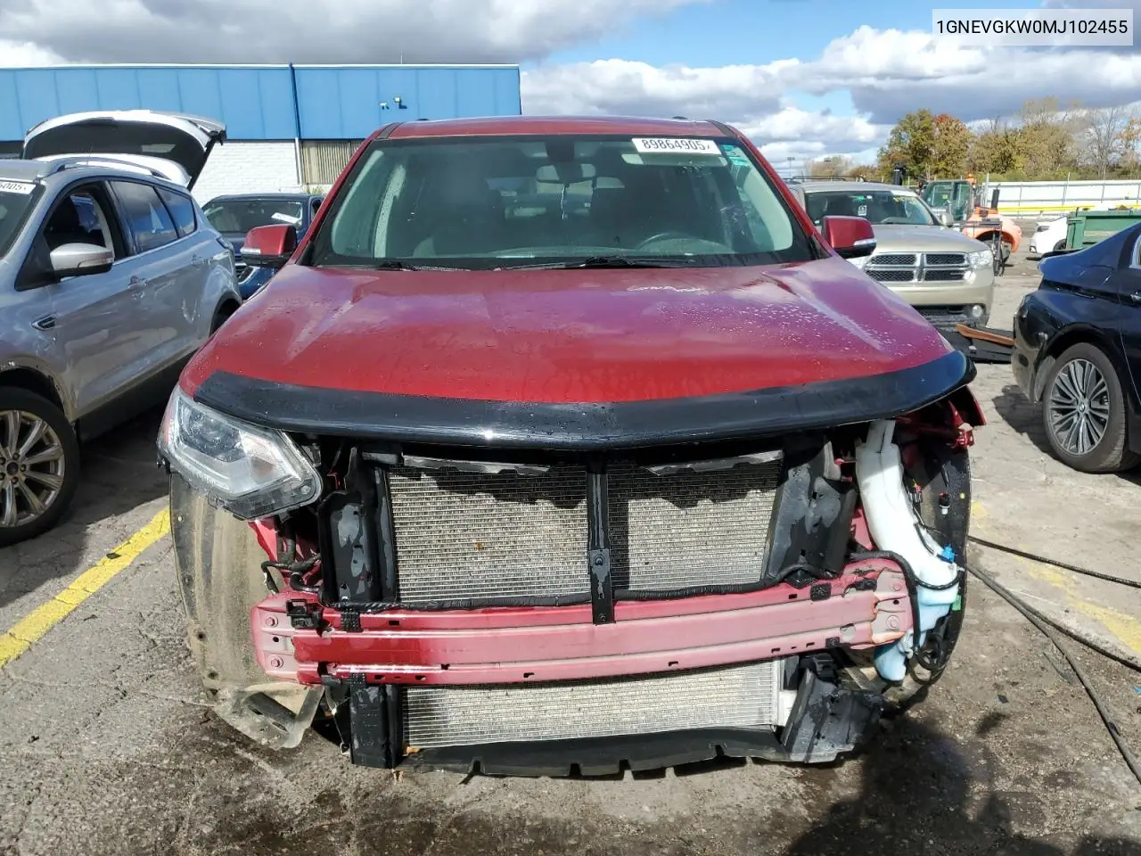 1GNEVGKW0MJ102455 2021 Chevrolet Traverse Lt