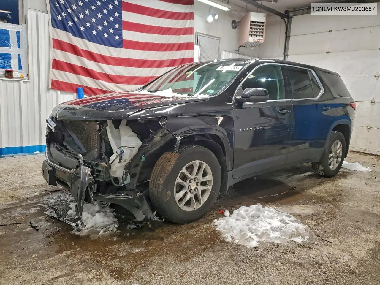 1GNEVFKW8MJ203687 2021 Chevrolet Traverse Ls