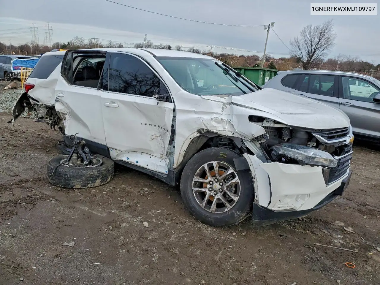 1GNERFKWXMJ109797 2021 Chevrolet Traverse Ls