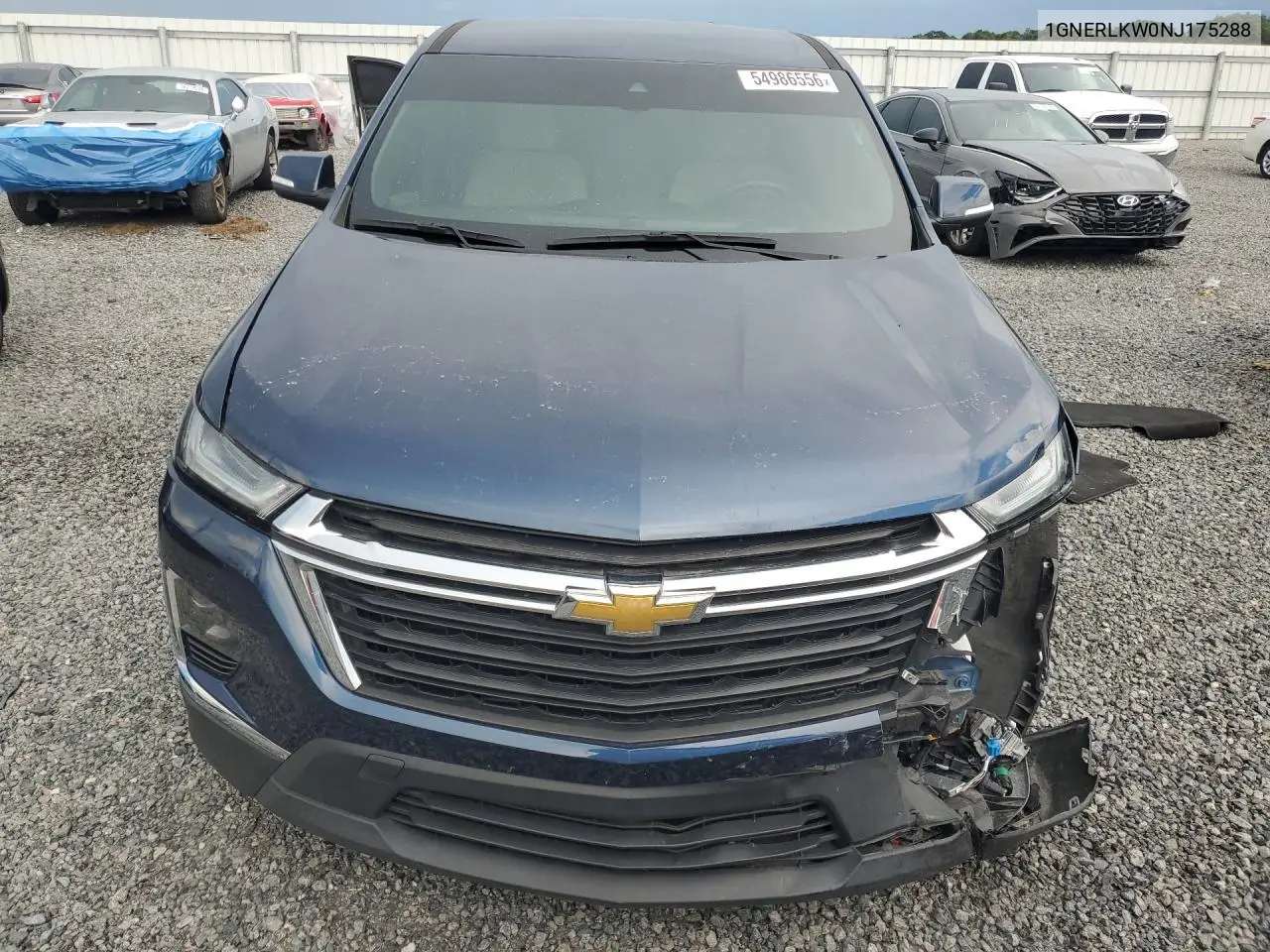 2022 Chevrolet Traverse VIN: 1GNERLKW0NJ175288 Lot: 54986556