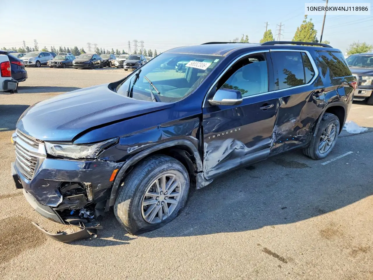 2022 Chevrolet Traverse Lt VIN: 1GNERGKW4NJ118986 Lot: 58652306