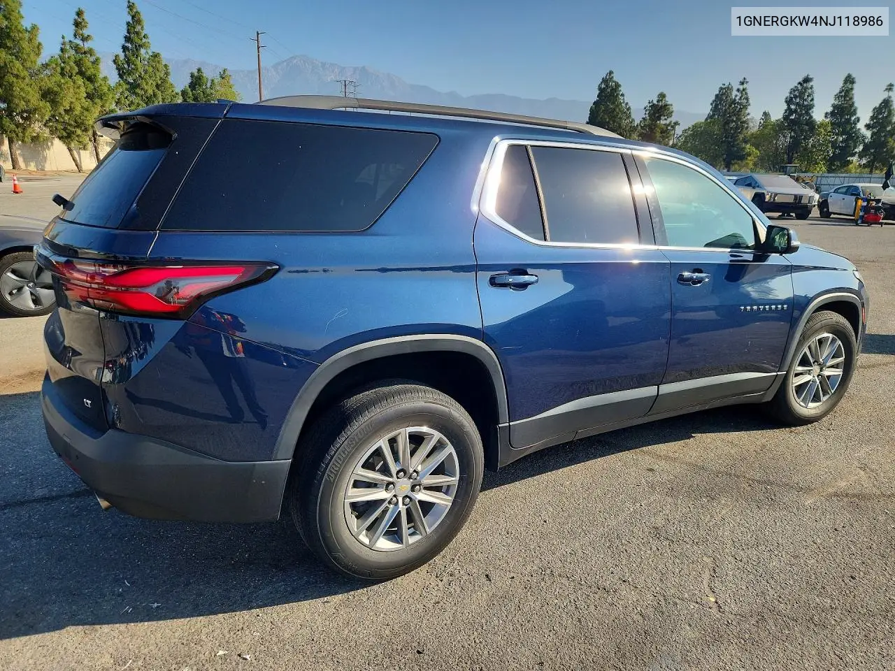 2022 Chevrolet Traverse Lt VIN: 1GNERGKW4NJ118986 Lot: 58652306