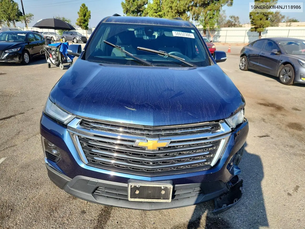 2022 Chevrolet Traverse Lt VIN: 1GNERGKW4NJ118986 Lot: 58652306
