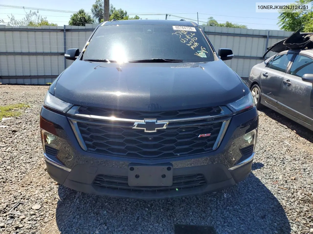 2022 Chevrolet Traverse Rs VIN: 1GNERJKW2NJ124251 Lot: 60784726