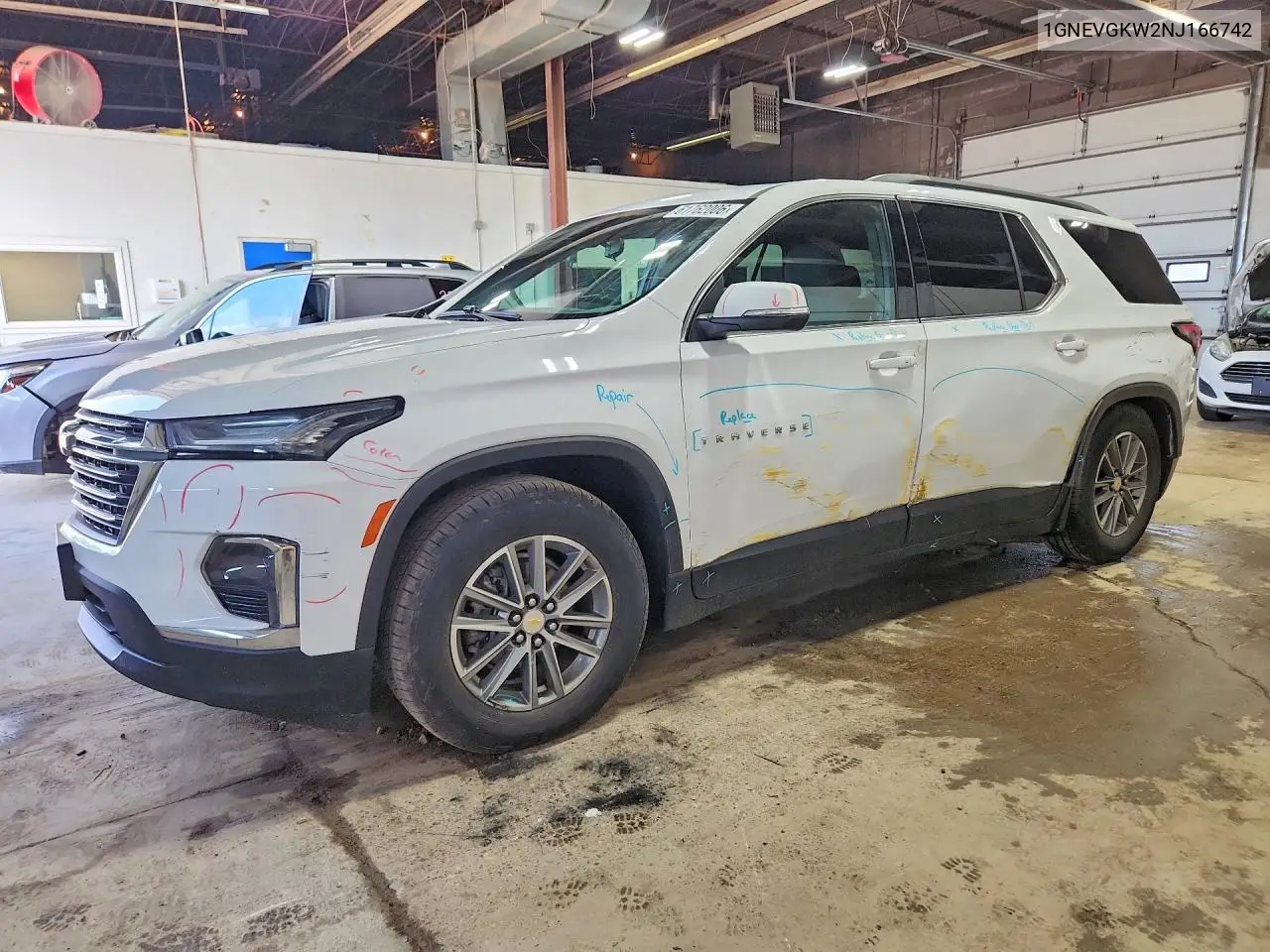 2022 Chevrolet Traverse Lt VIN: 1GNEVGKW2NJ166742 Lot: 61762006