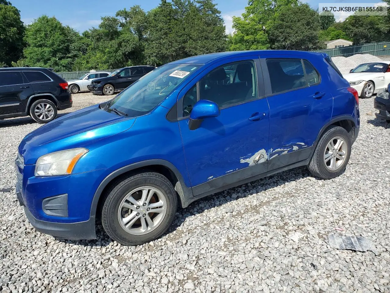2015 Chevrolet Trax Ls VIN: KL7CJKSB6FB155568 Lot: 56653296