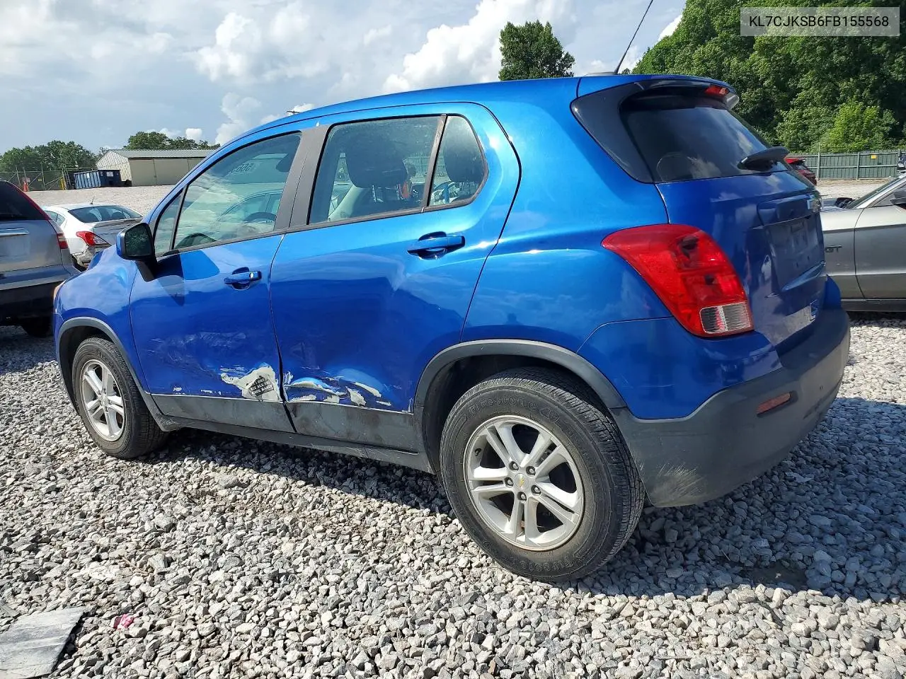2015 Chevrolet Trax Ls VIN: KL7CJKSB6FB155568 Lot: 56653296