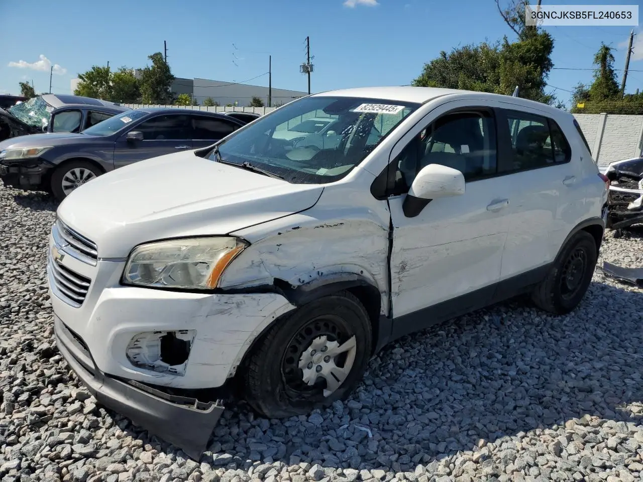 3GNCJKSB5FL240653 2015 Chevrolet Trax Ls