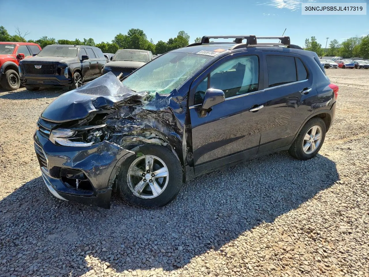 2018 Chevrolet Trax 1Lt VIN: 3GNCJPSB5JL417319 Lot: 61559756