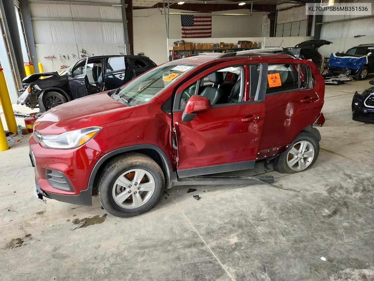 2021 Chevrolet Trax 1Lt VIN: KL7CJPSB6MB351536 Lot: 55326906