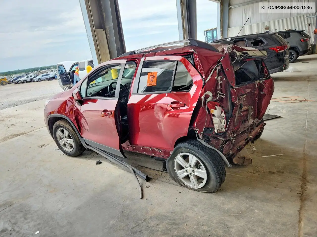 2021 Chevrolet Trax 1Lt VIN: KL7CJPSB6MB351536 Lot: 55326906