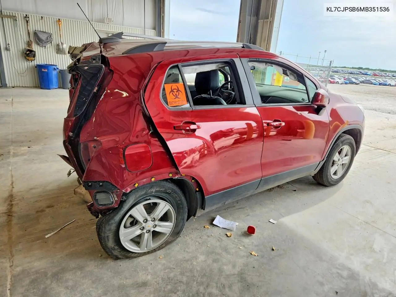 2021 Chevrolet Trax 1Lt VIN: KL7CJPSB6MB351536 Lot: 55326906