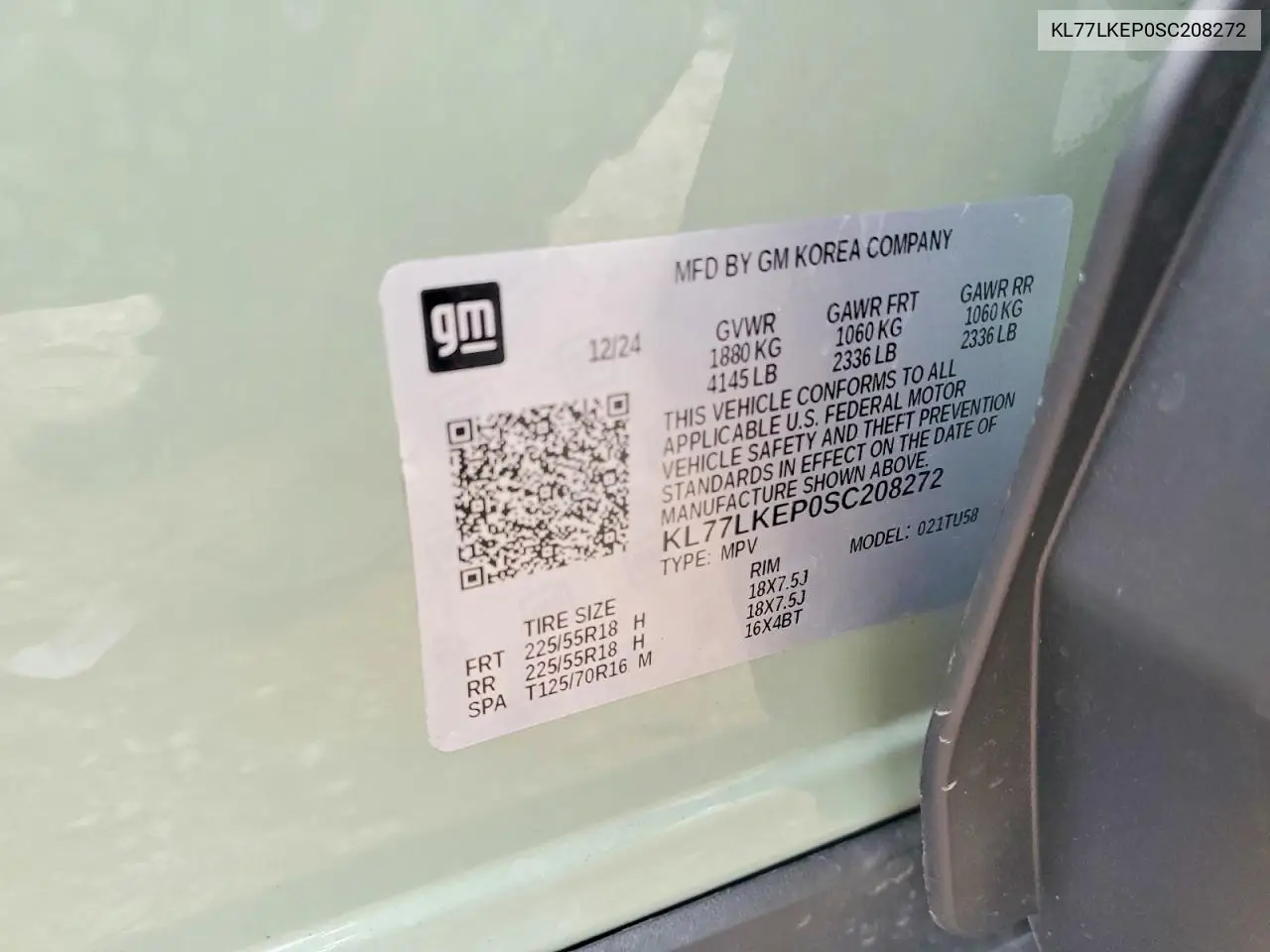 2025 Chevrolet Trax Activ VIN: KL77LKEP0SC208272 Lot: 61084456