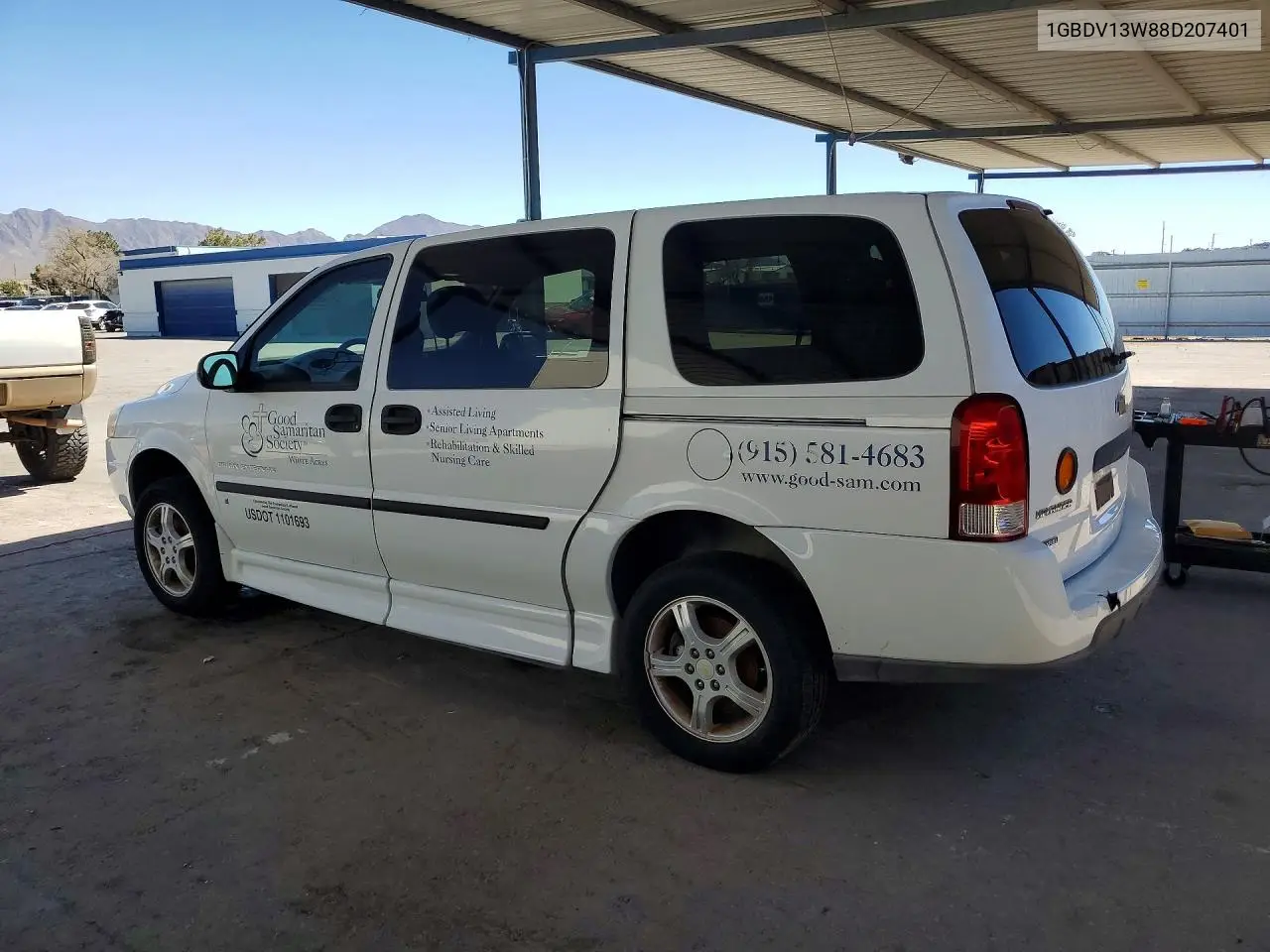 2008 Chevrolet Uplander Incomplete VIN: 1GBDV13W88D207401 Lot: 56644486