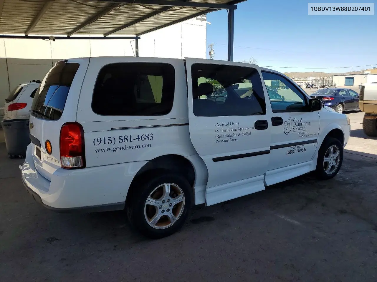 2008 Chevrolet Uplander Incomplete VIN: 1GBDV13W88D207401 Lot: 56644486