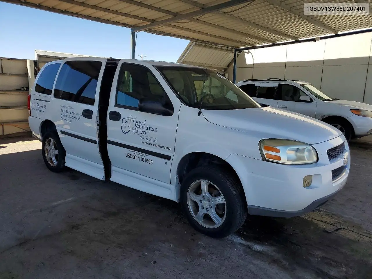 2008 Chevrolet Uplander Incomplete VIN: 1GBDV13W88D207401 Lot: 56644486