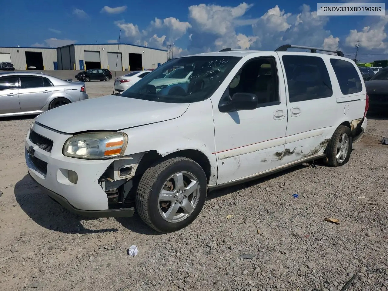 2008 Chevrolet Uplander Lt VIN: 1GNDV331X8D190989 Lot: 60821786
