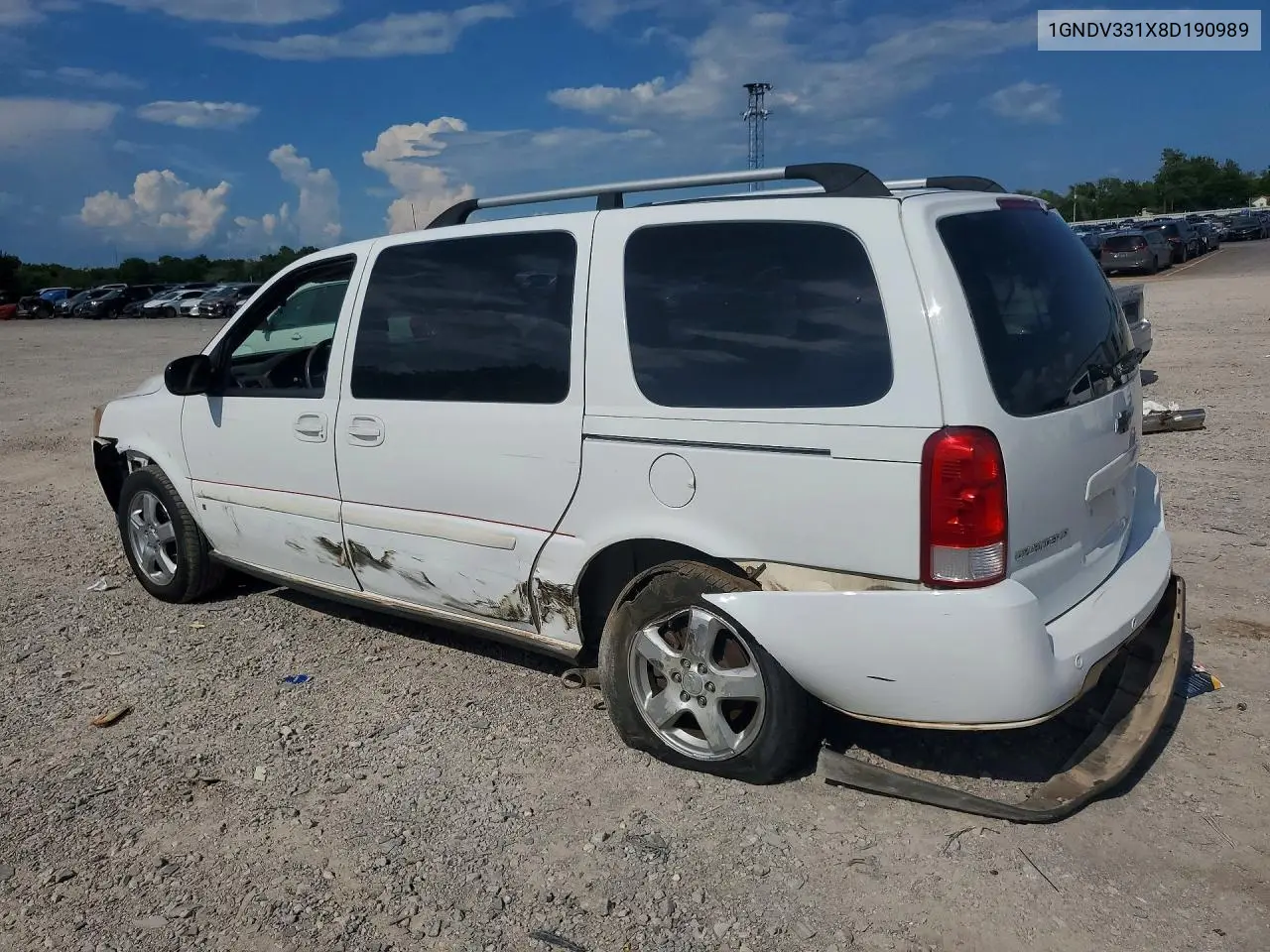 2008 Chevrolet Uplander Lt VIN: 1GNDV331X8D190989 Lot: 60821786