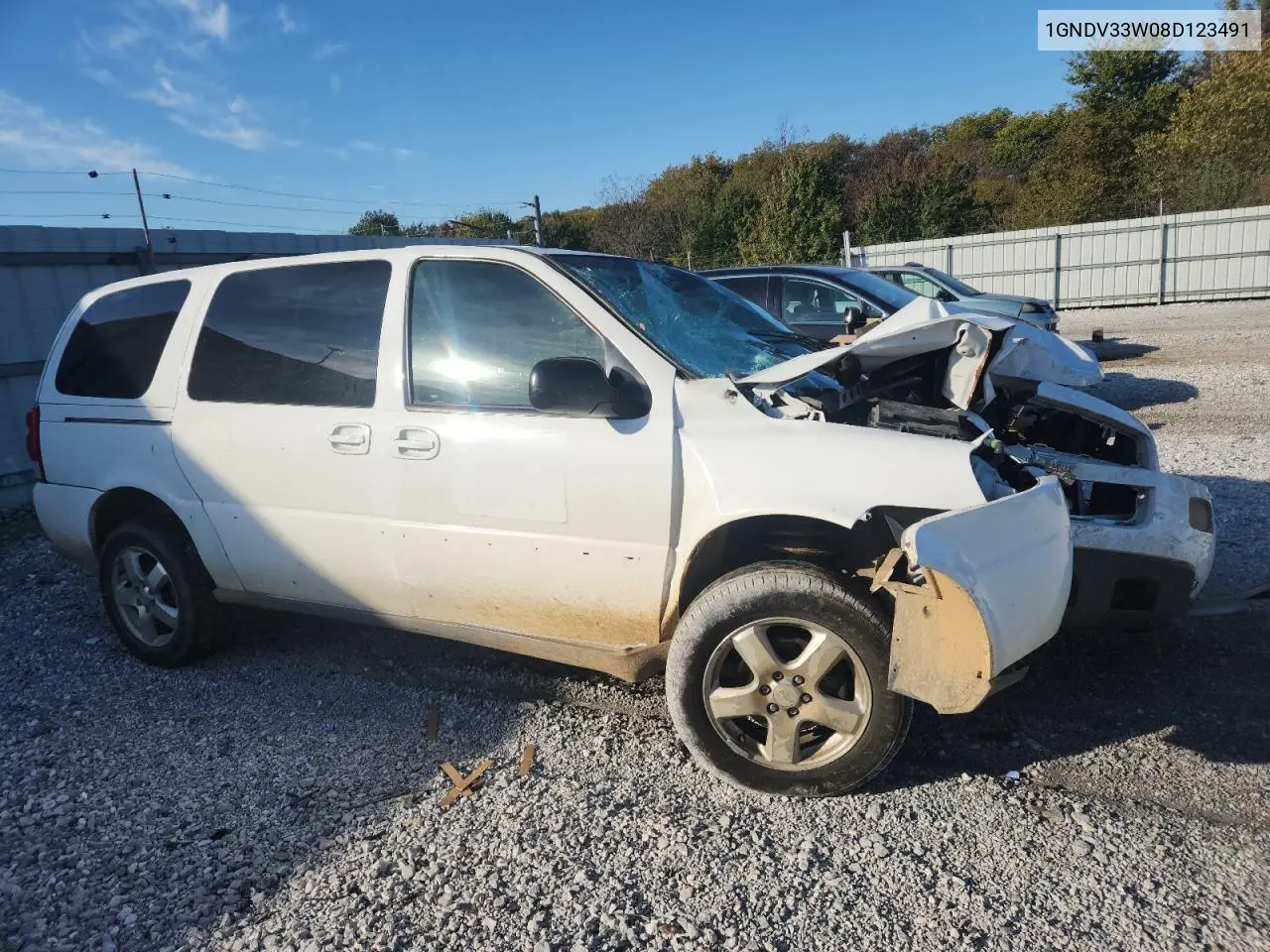 2008 Chevrolet Uplander Lt VIN: 1GNDV33W08D123491 Lot: 90640505