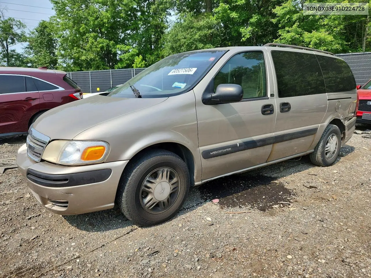 2001 Chevrolet Venture VIN: 1GNDX03E91D224728 Lot: 60527506