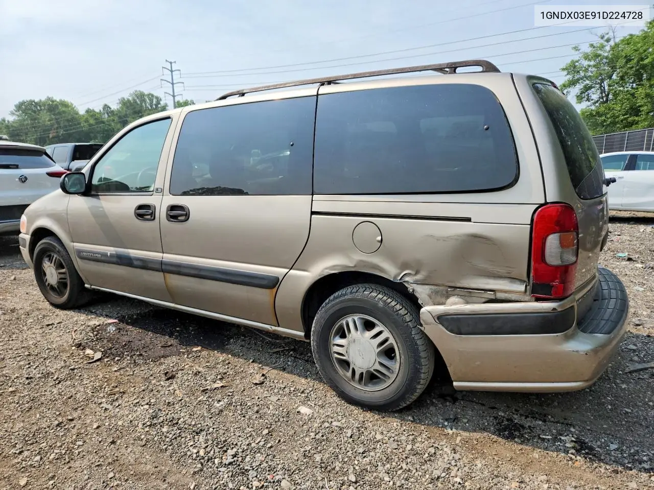 2001 Chevrolet Venture VIN: 1GNDX03E91D224728 Lot: 60527506