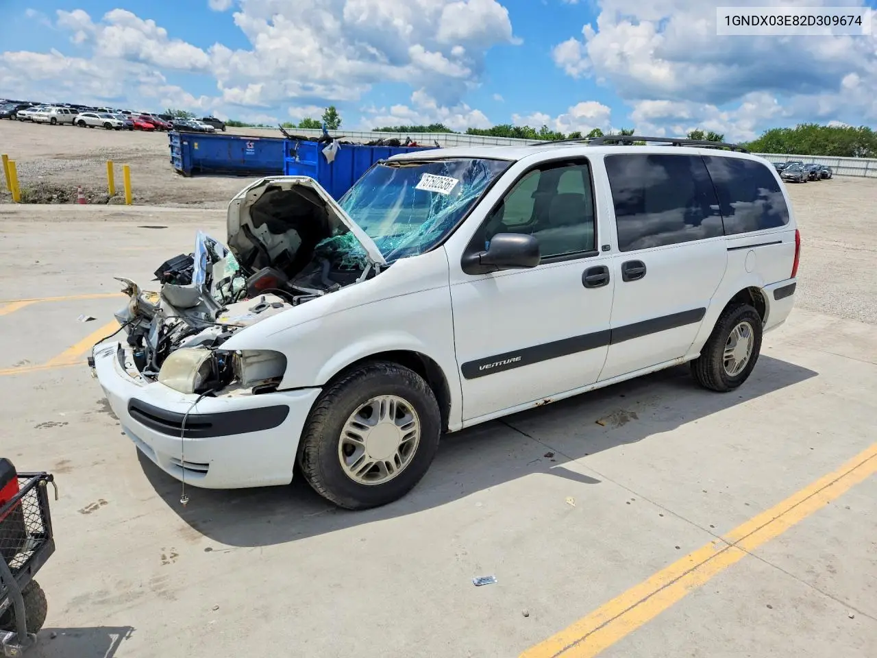 2002 Chevrolet Venture VIN: 1GNDX03E82D309674 Lot: 57502636