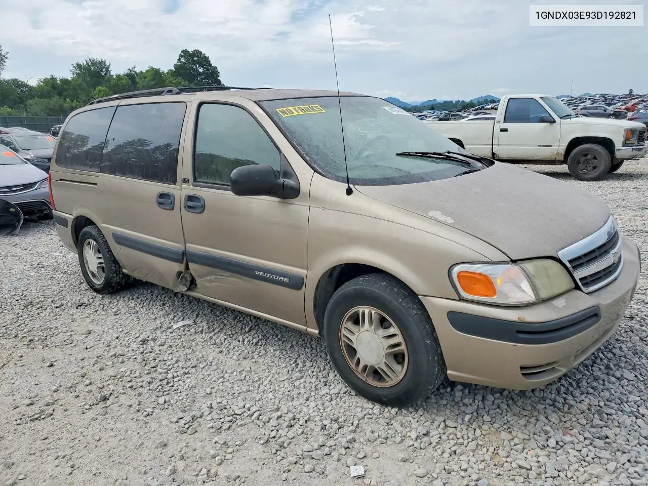 2003 Chevrolet Venture VIN: 1GNDX03E93D192821 Lot: 60645486