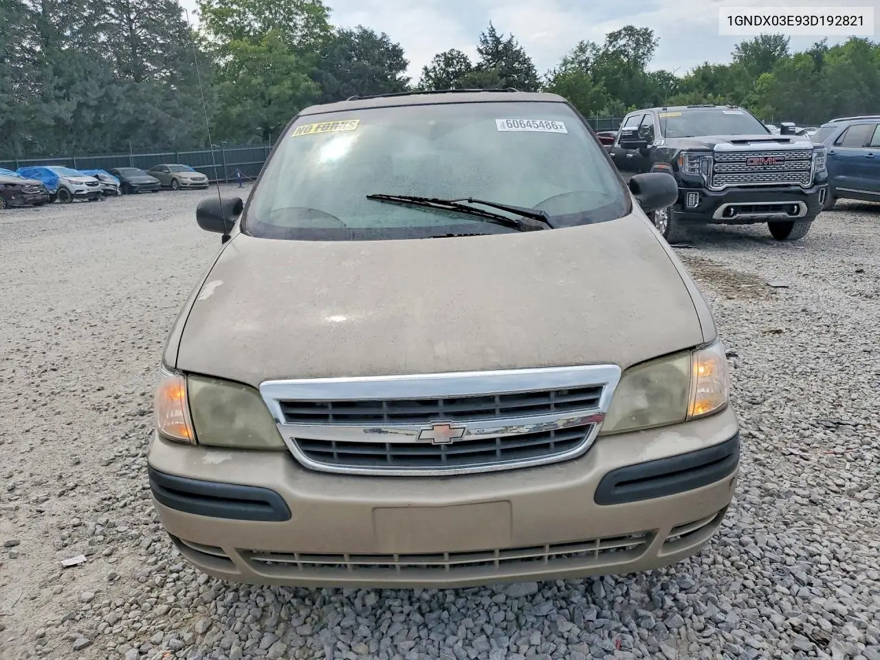 2003 Chevrolet Venture VIN: 1GNDX03E93D192821 Lot: 60645486