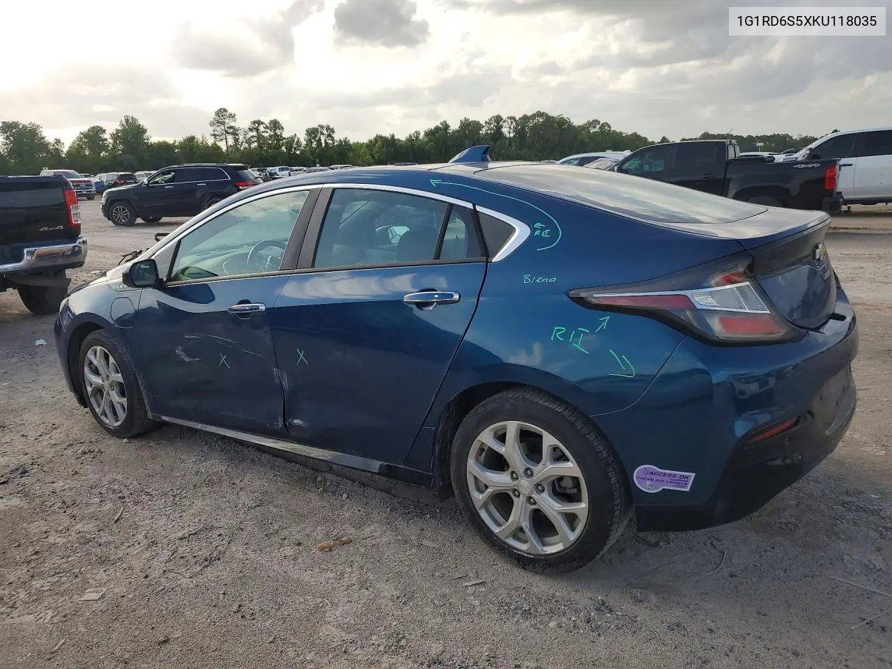 2019 Chevrolet Volt Premier VIN: 1G1RD6S5XKU118035 Lot: 59825826