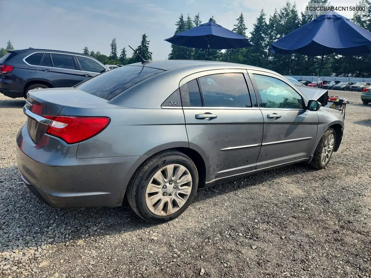 2012 Chrysler 200 Lx VIN: 1C3CCBAB4CN158000 Lot: 61781056