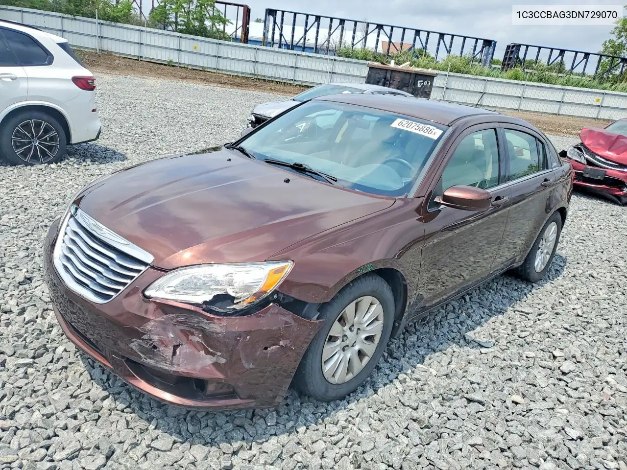 2013 Chrysler 200 Lx VIN: 1C3CCBAG3DN729070 Lot: 62075886