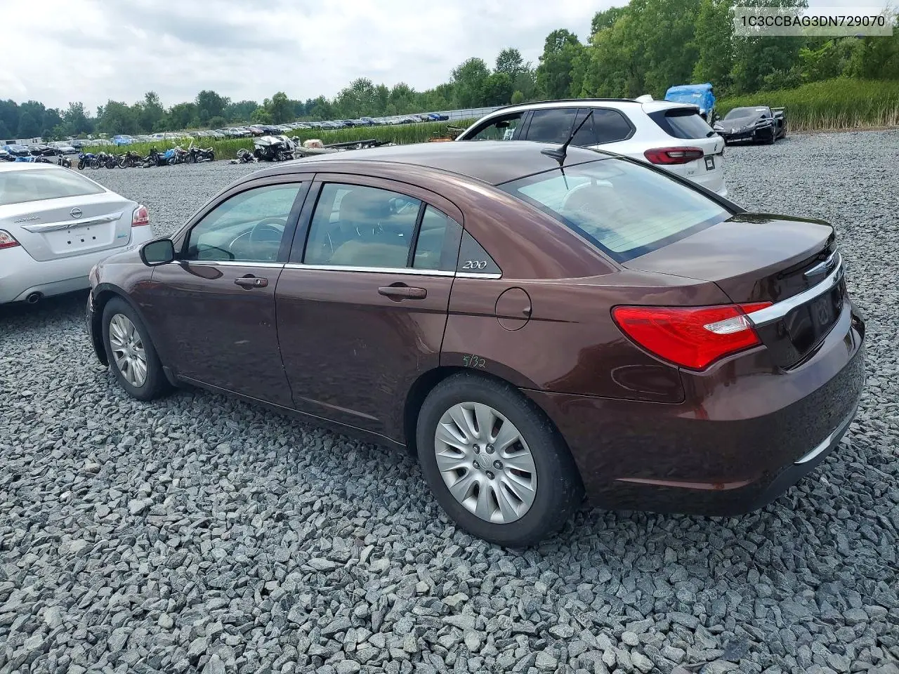 2013 Chrysler 200 Lx VIN: 1C3CCBAG3DN729070 Lot: 62075886