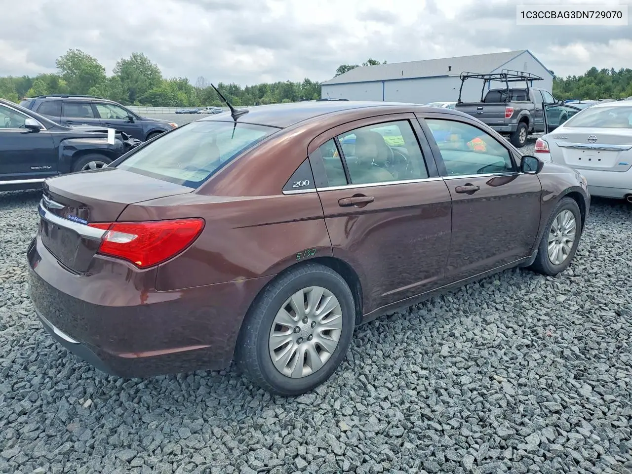 2013 Chrysler 200 Lx VIN: 1C3CCBAG3DN729070 Lot: 62075886